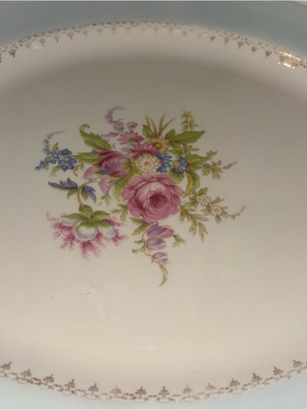 Vintage Georgian Homer Laughlin Eggshell Platter 13.5” Flowers J50N5 USA - Picture 3 of 6